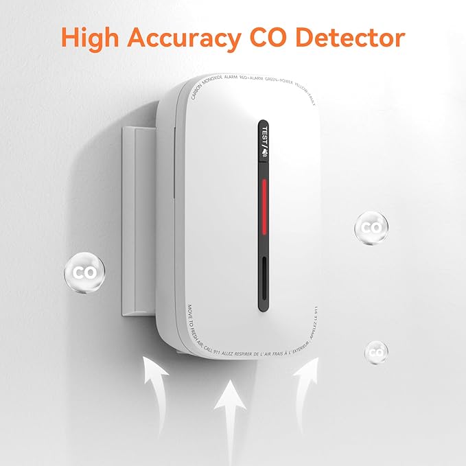 Jemay Carbon Monoxide Detector, Plug in Carbon Monoxide Detector with 3V Battery Backup for Home, 1 Pack