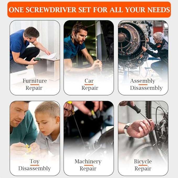 13-in-1 Ratcheting Screwdriver, 6 Double-Ended - Phillips, Slotted, U-Type/Triangle Bits, Hex Key & 1/4-Inch Nut Driver (Yellow)