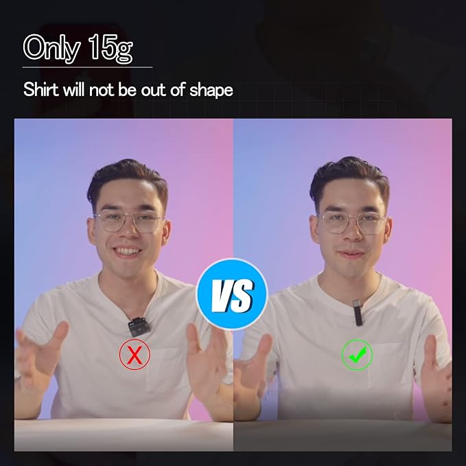 SabineTek Official SmartMike+ Ultra-Compact Wireless Bluetooth Microphone Long Distance Audio Recording Noise Reduction Lavalier Mic (14g) (White)