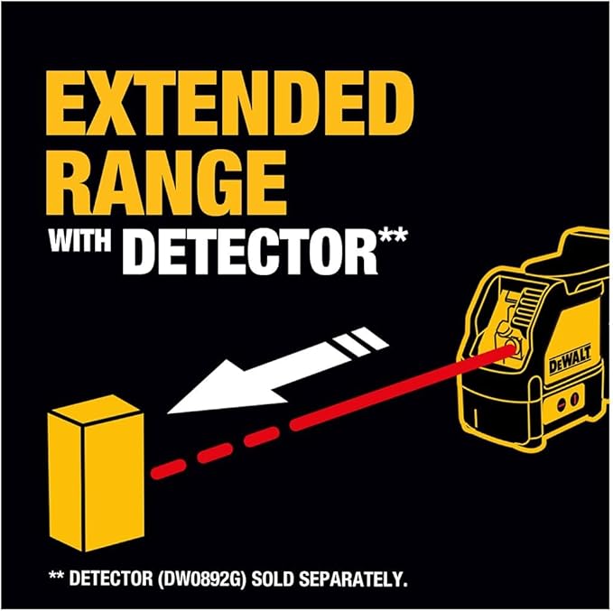 DEWALT Line Laser, Self-Leveling, Cross Line, Red Beam (DW088K)