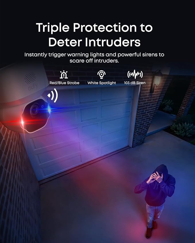 eufy Security SoloCam E42 4-Cam Kit (HomeBase S380), 4K Security Camera Wireless Outdoor, Solar Powered, AI Motion Tracking, Strobe Light, Pan & Tilt, Facial Recognition, Local Storage Up to 16 TB