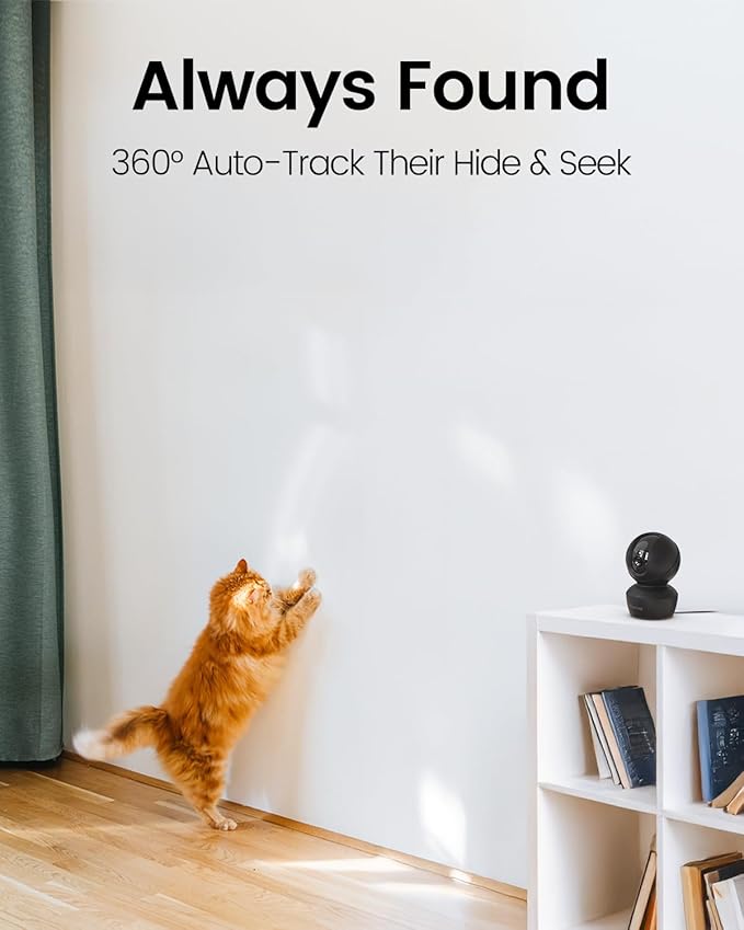 VIMTAG 5G/2.4G 2.5K Indoor Camera, Dog Camera with Speaker Pan-Tilt, Baby Monitor Cameras for Home Security, w/Motion Tracking, Phone App, 2-Way Audio, IR Night Vision, Siren, Works with Alexa