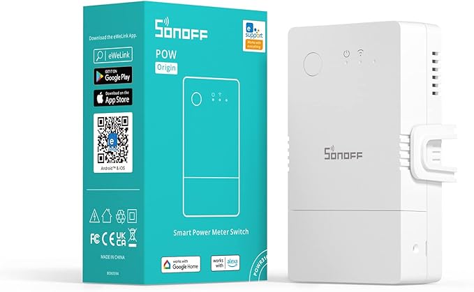 SONOFF POWR316 Origin 16A WiFi Smart Power Meter Switch,Universal DIY Module for Smart Home, Works with Amazon Alexa & Google Home