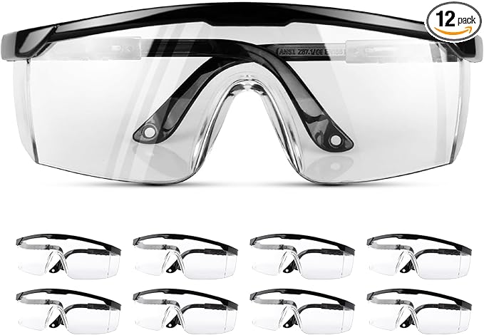 8 Pack Safety Glasses Clear Safety Goggles Eye Protection,Anti-Fog Lightweight Protective Glasses Eyewear Wide-Vision for Lab