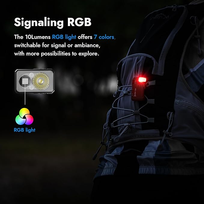 WUBEN G5 Rechargeable EDC Flashlight, 400 Lumens Dual Light Sources Mini Flashlight with RGB Light, Portable Flat Pocket Flashlights, Magnetic Keychain Flashlight for Outdoor Home Emergencies (Black)