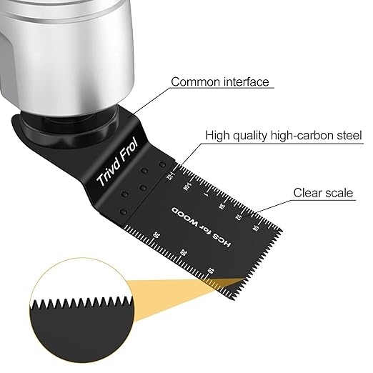 50PCS Oscillating Saw Blades, Professional Universal Titanium Multitool Blades for Wood Plastics Metal, Quick Release Multi Tool Blades Kits Fit Dewalt Ryobi Milwaukee Rockwell Fein