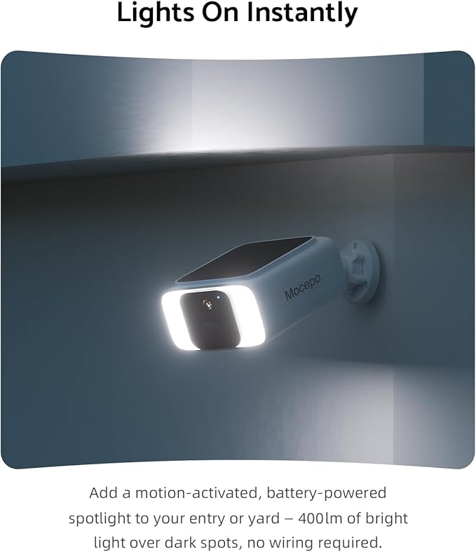 Solar Camera Outdoor Wireless 4MP -2.4G&5G WiFi Security Camera with Integrated Solar Panel, Color Night Vision, Compatible with Alexa