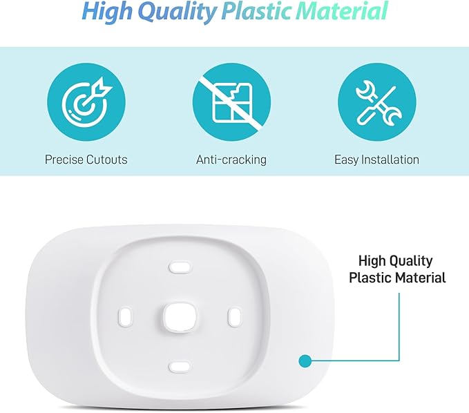 Trim Plate Compatible with ecobee Smart Thermostat Essential, Wall Plate Bracket Cover, Programmable Thermostat Accessory, Practical Kit, Bracket Mount Cover, Stylish Design