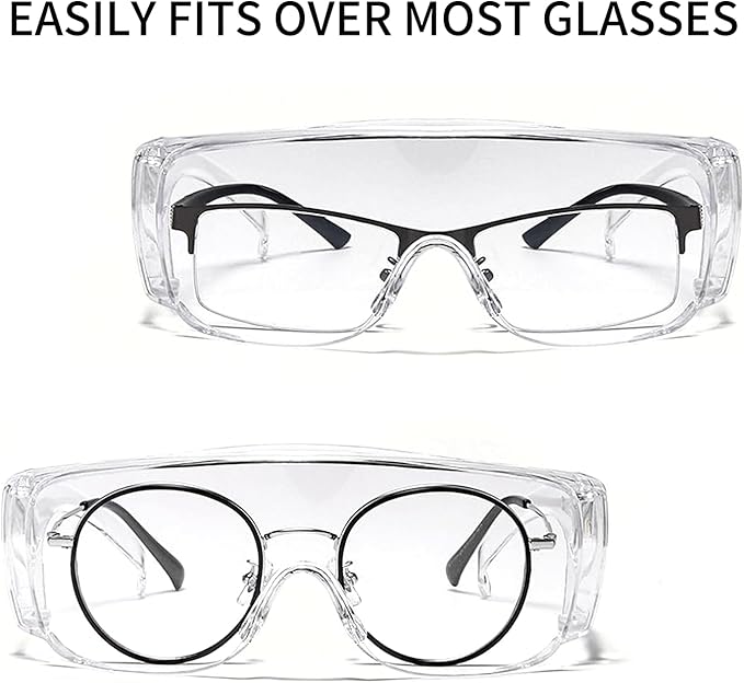 JING LEI Safety Glasses Anti Fog Goggles Vented Sides Shields Transparent PC Frame Spectacles for Lab Medical and Daily Use