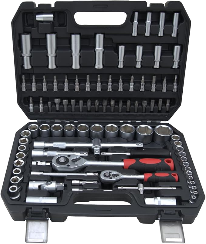 Ultimate Sockets Set Comprehensive Hand Tool Set Perfect for Home Essentials College Dorm Car Emergency Kit Ideal Apartment Essentials & Men’s Tools Gift (94pcs)