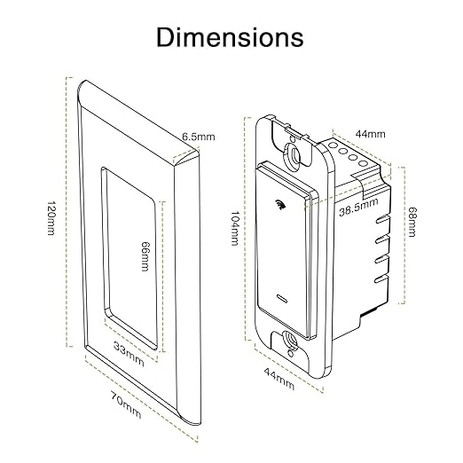 GHome Smart Switches for Lights, WiFi Smart Light Switch Works with Alexa and Google Home, Single-Pole, Neutral Wire Required, 2.4Ghz WiFi Light Switch with APP Control, No Hub Required, UL FCC Listed
