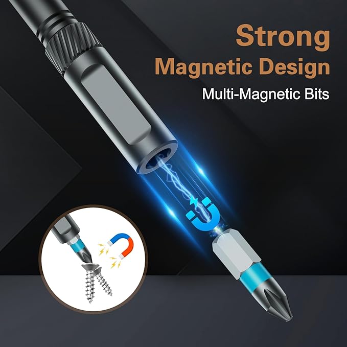 24 in 1 Magnetic Screwdriver Set, DIY Ratchet Screwdriver Set, Multi Bit Magnetic Drive Set with Detachable Ratchet Handle, Portable Precision Repair Tool Kit for Furniture Computer Bicycle