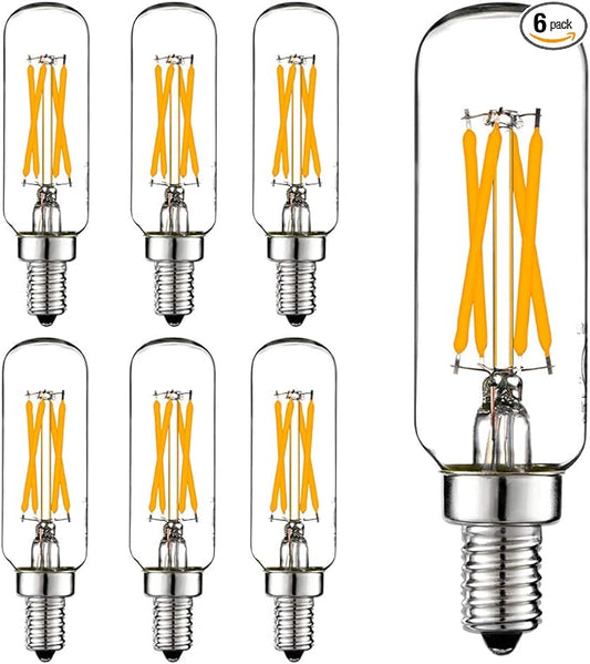 LiteHistory LED Bulb Dimmable 6W Equal Warm White 2700K T6 T25 E12 Candelabra Bulb 60 watt for Chandeliers,Ceiling Fan,Pendant,Wall sconces AC120V 600LM e12 Light Bulb 6Pack