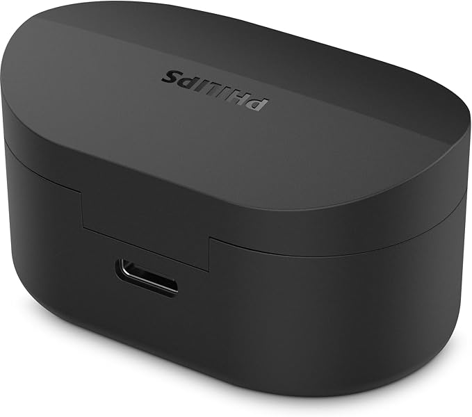 PHILIPS TAT1108 Wireless Earbuds,True Wireless Headphones,Powerful Bass with 6 mm Driver,Clear Call with AI Mic,15-Hour Battery Life,Bluetooth v5.3,IPX4 Rating,Ergonomic Design for Comfort,Black