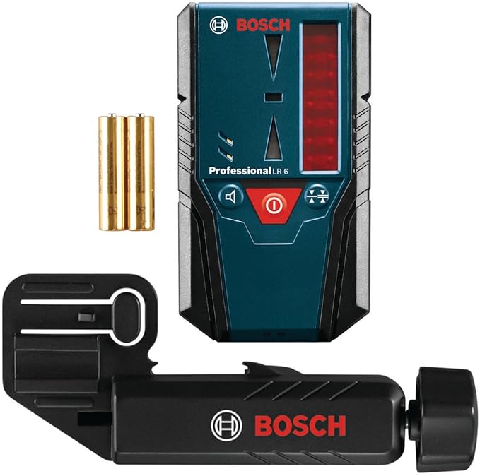 BOSCH LR 6 165 Ft Red-Beam Laser Receiver, Includes Mounting Bracket & 2 AAA Batteries