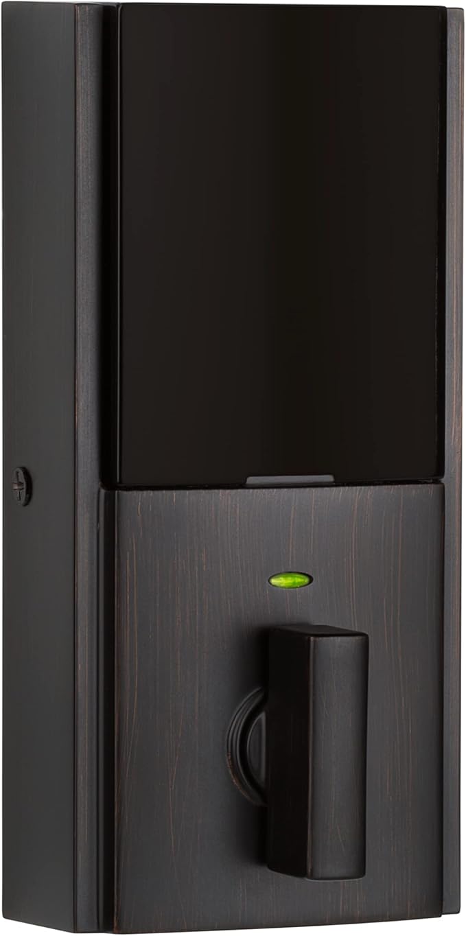 Kwikset SmartCode 916 Z-Wave Smart Lock, Keyless Entry Ring Compatible Door Lock, Touchscreen Electronic Deadbolt, SmartKey Re-Key Security, Smart Hub Required, Contemporary Venetian Bronze