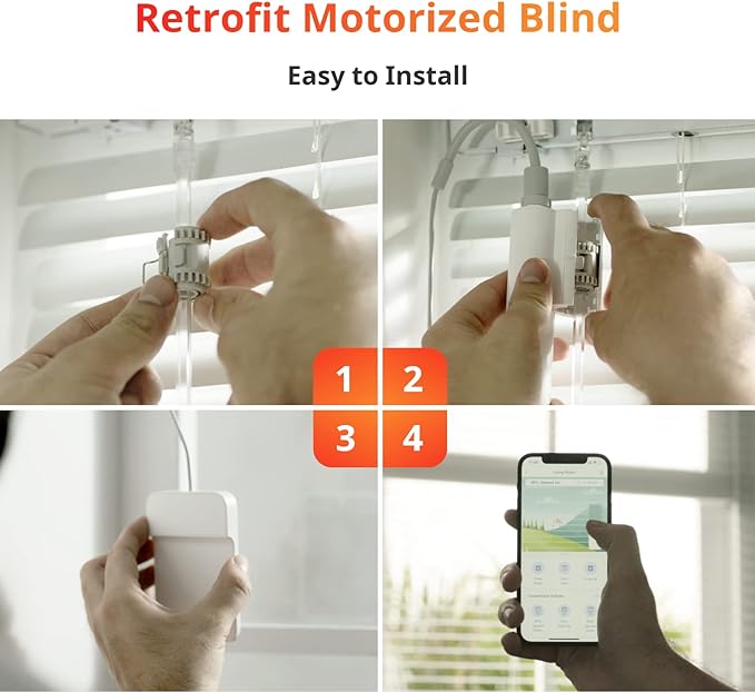 SwitchBot Smart Electric Motorized Blinds Kit - 3Pack with 2.4G WiFi Remote Control, Solar Powered, Compatible with Alexa, Google Home and Siri, Light Sensing Control, Unlimited Group Control