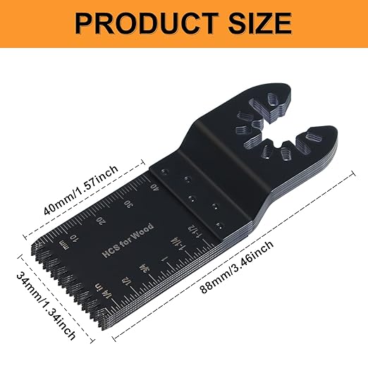 CONNOO 50 Pack Oscillating Saw Blades, Multitool Oscillating Tool Blades for Wood Metal Plastics, Japanese Long Teeth, Quick Release Multi Tool Blades Kits for Oscillating Tools