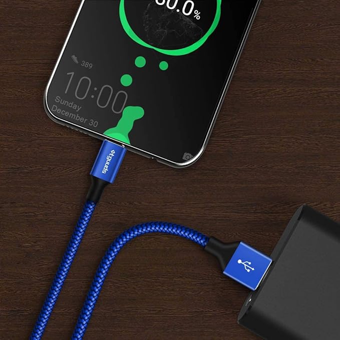 etguuds USB to USB C Cable 3.3ft, 2-Pack USB A to Type C Charger Cord Fast Charging for Samsung Galaxy A15 A25 A35 A55 A54, S24 S23 S22 S21 S20 S10 S10E, Note 20 10, Moto G, for iPhone 16 15, Blue