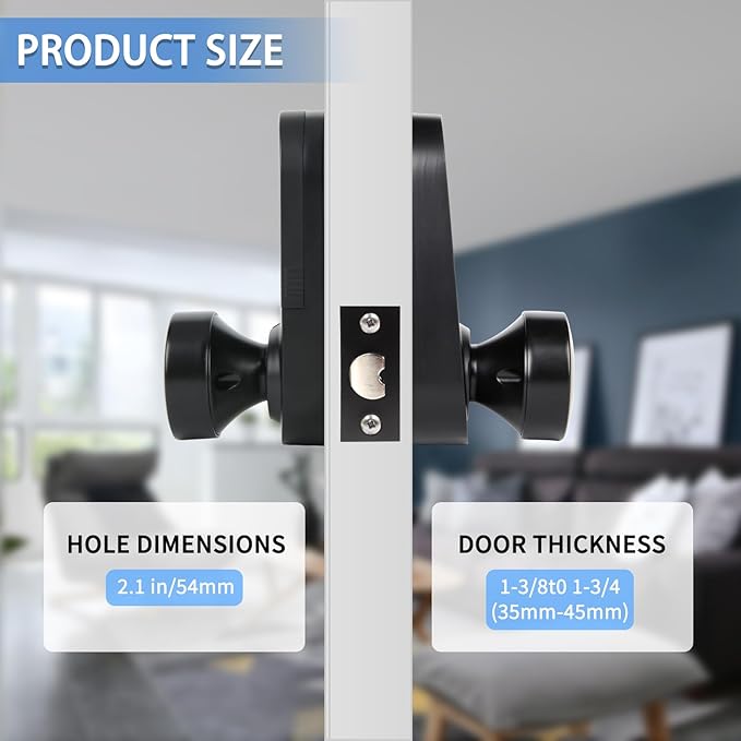Electronic Door Lock with Touchscreens,Door Locks for Front Door, Electronic Door Knob with/IC Card/Password/Key,Digital Door Lock with Keypad