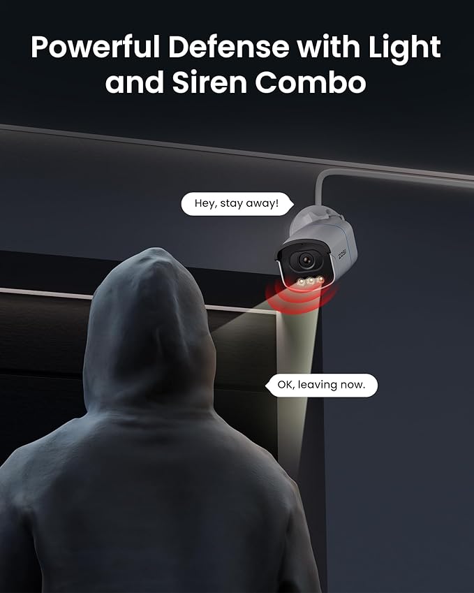 ZOSI 4K 8MP 16CH PoE Security Camera System, 12 x 3K 5MP C186 Aurora Lux True Full Color Night Vision Outdoor Indoor PoE Wired Camera, Person/Vehicle Alerts, Light & Siren, Two-Way Talk, with 4TB HDD