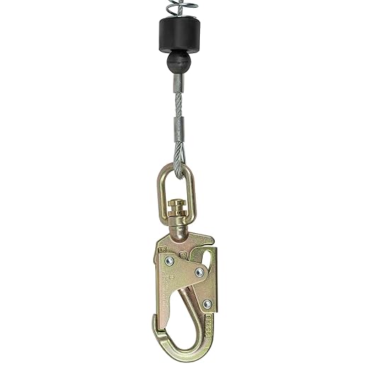 Peakworks Fall Protection Leading Edge Self Retracting Device (SRD) - 60 ft Single Leg Cable w/Swivel Snap Hook - Certified ANSI Z359.14-2021 Class 2 LE SRD (Available in Multiple Lengths & Styles)