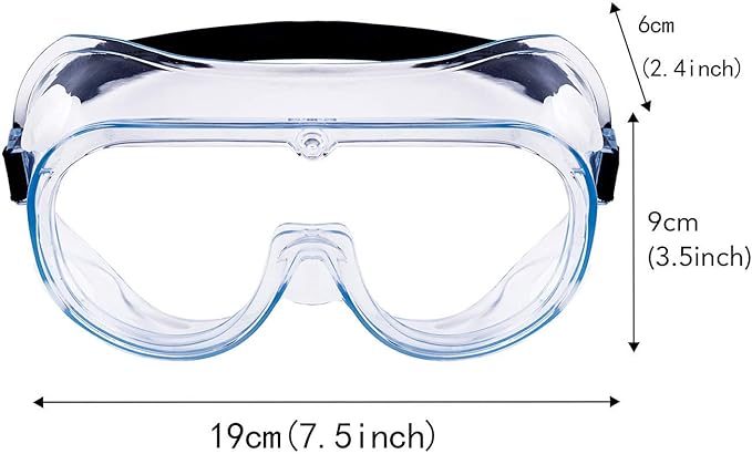 YunTuo 2 pack Safety Goggles, Adjustable,Lightweight Anti-Fog Protective Safety Glasses, Eye Protection, White