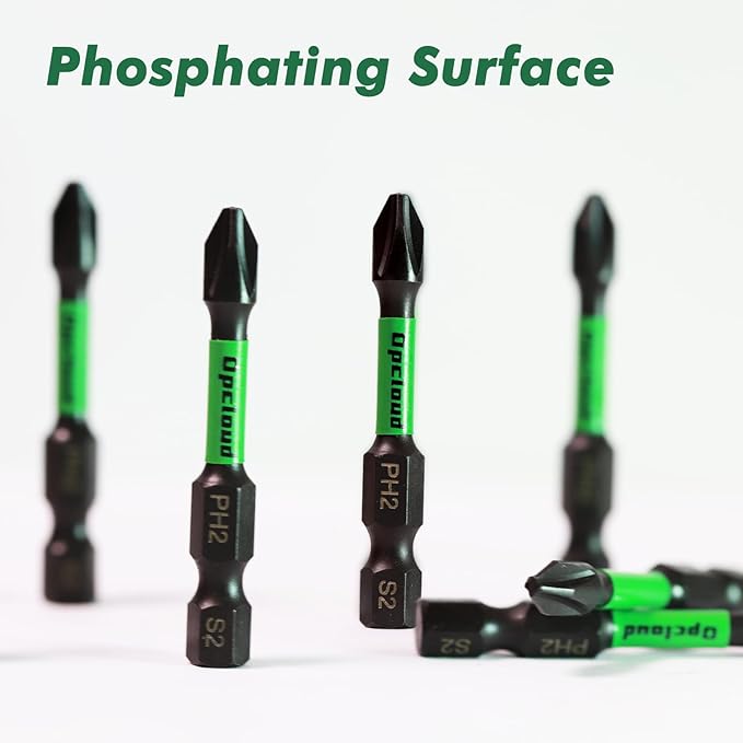 Impact #2 Phillips Screwdriver Bit Set, 16 Pieces 2”S2 Steel Magnetic PH2 Tips Driver Power Bit Set with Extension Impact Bit Holder