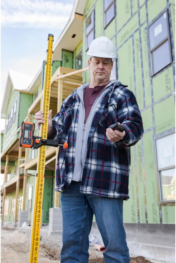 Johnson Level & Tool JLR300-UNV-RG Universal Green & Red Rotary Laser Detector, Dual Sided Detector, LED Backlit Display