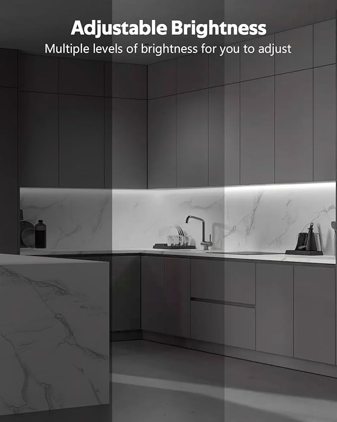 5V USB COB LED Light Strip with Dimmer 3.3FT Daylight White LED Rope Lights Indoor Tunable 6000K Super Density 320LEDs/M IP67 Waterproof LED Tape Light for Bedroom TV Backlight Mirror Decor