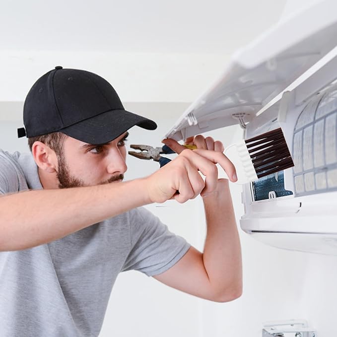 CANIPHA 3Pcs Air Conditioner Condenser Fin Cleaning Brush Refrigerator Coil Cleaning Brush Supplies, Stainless Ac Coil Cleaner, Evaporator Coil Cleaner, Mini Split Cleaning Kit Fridge Cleaner Tool