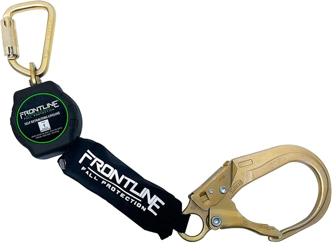 Frontline RPA061R 6' Aramid Web Single Leg SRL with Steel Rebar Hook End | Lightweight, Durable & Compact | Aramid Fiber Webbing Retractable | 310 lbs Capacity | OSHA & ANSI Compliant (3 Pack)