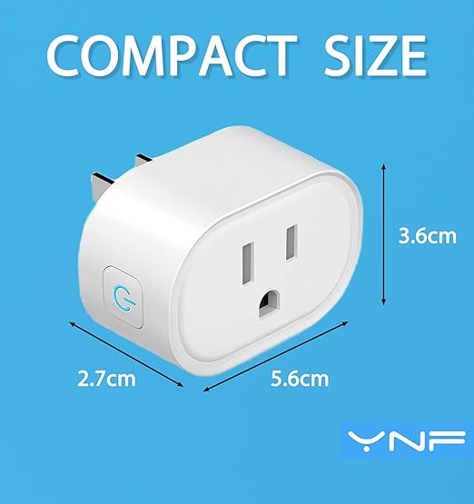 YNF Mini Smart Plug, Simple Setup with One Voice Command, Smart Plugs That Compatible with Alexa , Remote Control, Timer & Schedule, BLE Mesh Plug Requires Alexa Echo （1 Pack）
