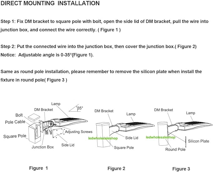 150W LED Parking Lot Lights - White Finish Shoebox Lights with Direct Arms Mount - 21,000LM 5000K - 100-277V - UL Certified - Equivalent to 450W MH/HPS - LED Street Pole Area Lights