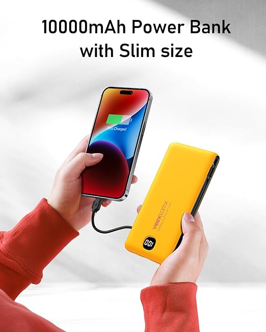 VEEKTOMX Portable Charger with Built in Cables 10000mAh, Power Bank for iPhone with Wall Plug, Travel Essential Fast Charging USB C Slim External Battery Pack for iPhone16/15/14, Samsung, iPad, etc