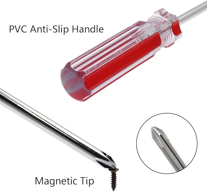 Phillips 12 Inch Long Magnetic Tip Screwdriver - Extra Long Shank Cross Head Screwdriver