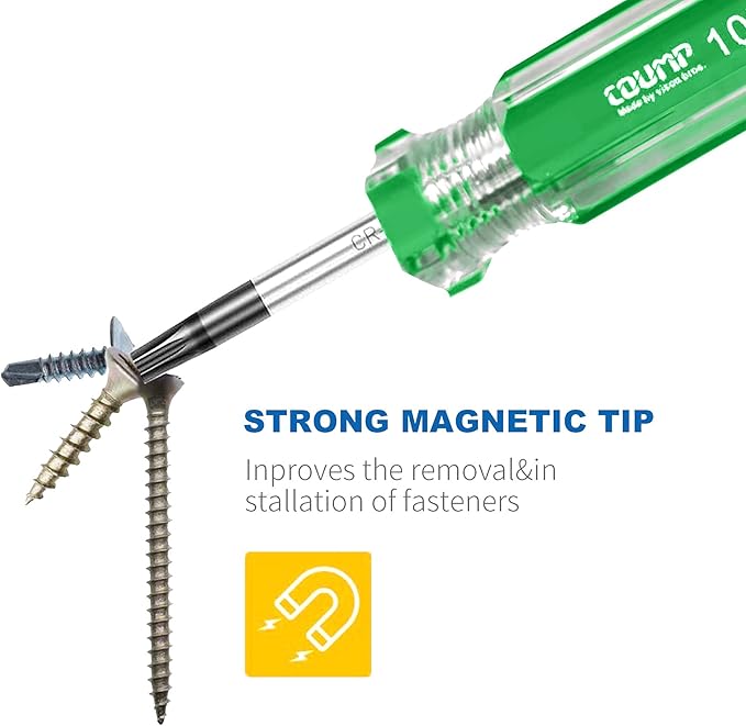 13-Piece Magnetic Torx Screwdrivers Set, Security Tamper Proof, T4、T5、T6、T7、T8、T9、T10、T15、T20、T25、T27、T30、T40 (green)