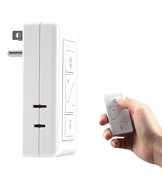 Smart Plug-in Lamp Dimmer +Remote Digital Dimmer Light Switch for Dimmable LED/CFL Lights and Incandescent/Halogen, White