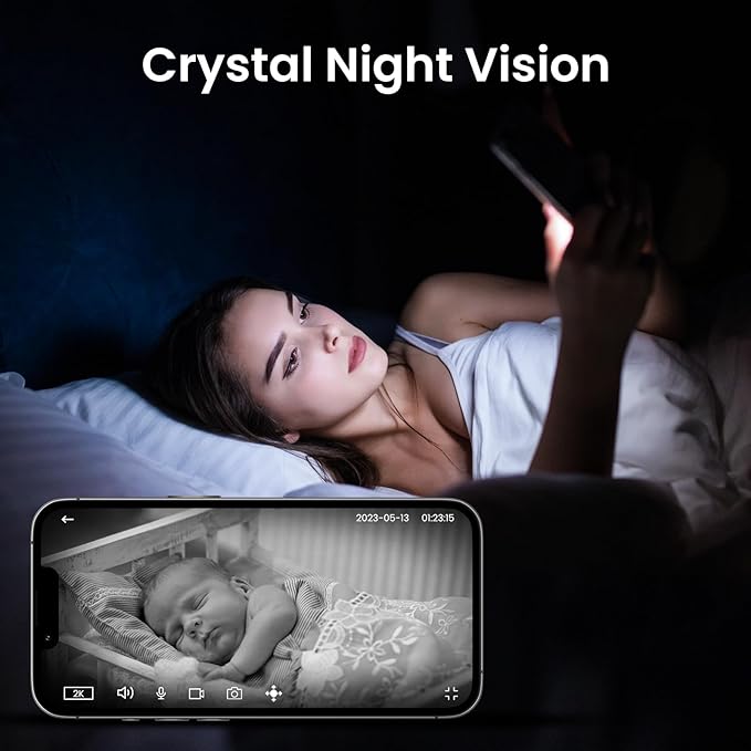 Security Camera Indoor-2K 360° WiFi Cameras for Home Security，Pet/Dog/Baby Camera with Phone app, 2-Way Audio, Night Vision, 24/7 SD Card Storage, Works with Alexa & Google Home (2.4Ghz)-D1