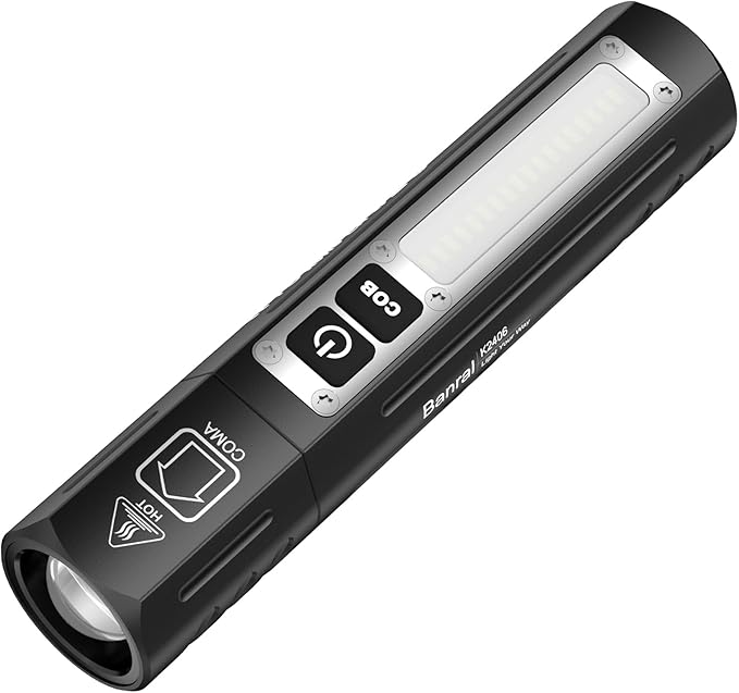 Rechargeable Tactical Flashlights High Lumens - Super Bright Small Powerful LED Magnetic USB C Flashlight, 8 Modes, Dual Button Waterproof Pocket Flash Light for Emergency, Car (1, Black)