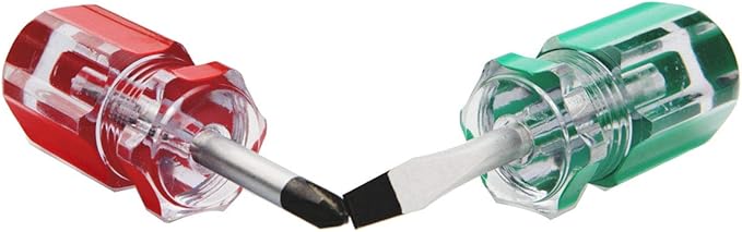 Buspoll Stubby Screwdriver – Compact Short Screwdriver for Tight Spaces, Durable Chrome-Plated Steel Construction, Easy to Use, Versatile Tool.