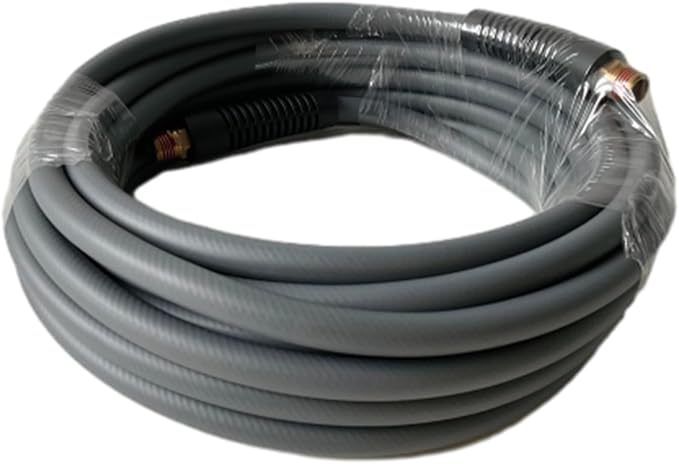 Air Hose 1/4 in x 30 ft, Hybrid Air Compressor Hose Kit with 1/4 in NPT Male Threads, 13 Piece Air Tool & Air Compressor Accessories Kit, Bend Restrictors, 300 PSI (Grey, 30FT-13 Pieces)