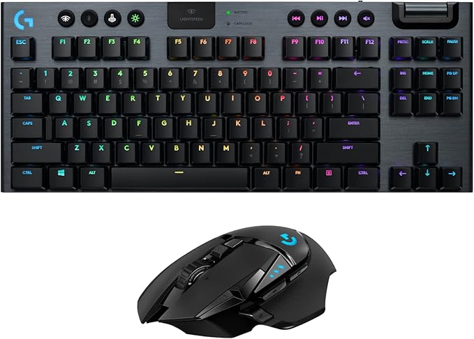 Logitech G915 TKL Tenkeyless Lightspeed Wireless RGB Mechanical Gaming Keyboard + Logitech G502 Lightspeed Wireless Gaming Mouse