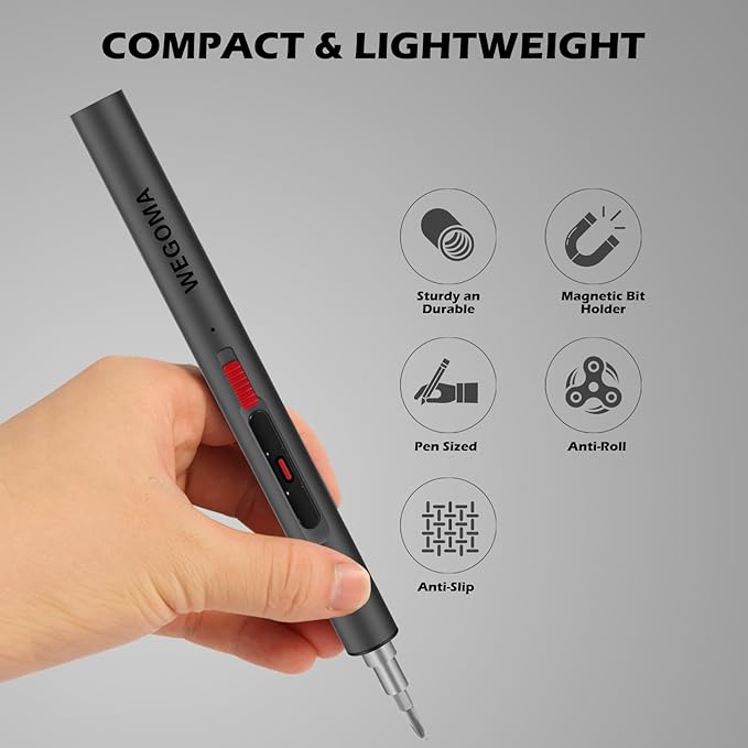 Mini Electric Screwdriver Set,55 in 1 S2 Magnetic Bits,LED Light,3.7V Small Electric Precision Screwdrivers kit,3 Torque Settings,Cordless Power Screwdrivers Repair Tool for Phone,Camera,Laptop