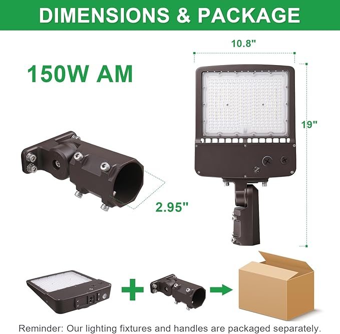 150W LED Parking Lot Light, 5700K 21000LM LED Shoebox Area Light [600W MH/HPS Equiv.], 0-10V Dimmable Outdoor Pole Flood Lights with Slip Mount, IP65 20KV Surge Protection AC100-277V UL&DLC Listed