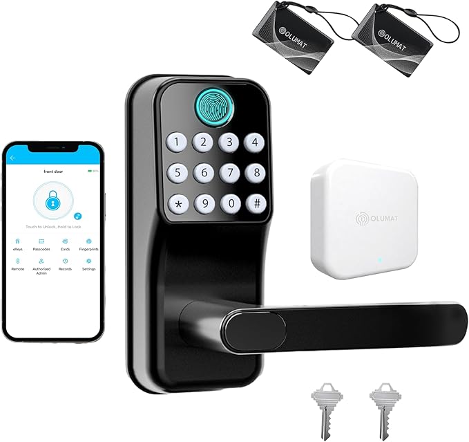 Smart Door Lock Keyless Entry with Gateway - Wi-Fi Keypad - Alexa Voice Control