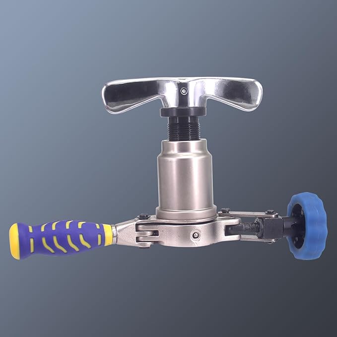 Accurate 3-IN-1 Tube Flaring Tool Kit, Eccentric Expander 45° Cone Tubing Flaring Tool, Include Cutter Deburring Tool, HVAC Refrigeration Tools for Copper/Soft Pipe Flaring 1/4-3/4 Inch O.D. Tubing