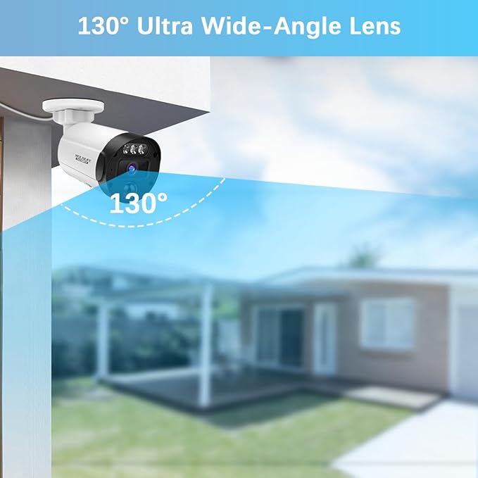 【All-in-One Security System】 4K Outdoor Wired Security Camera System, Home Video Surveillance Systems, Wired Cameras for Home Security