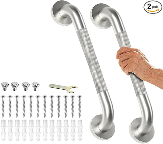 Grab Bars for Bathtubs and Showers 2 Pack 16'' Safety Grab Bar, Heavy Duty Shower Handle Bath Handrails for Seniors and Elderly, Bathroom Safety Grip