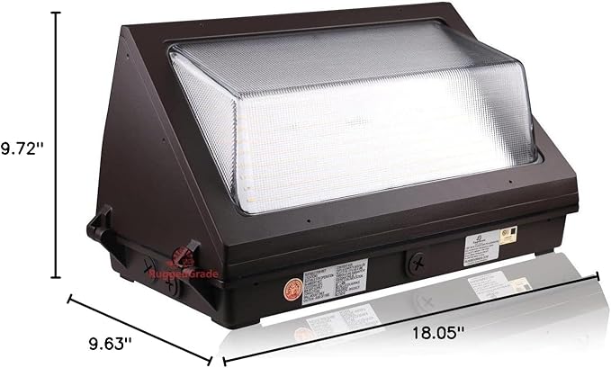 RuggedGrade 150W LED Wall Pack - 21,700 Lumens - 5000K Bright White - Semi Cut-Off - Durado III Series - with Photocell - Outdoor LED Wall Light - DLC 5.1 Premium